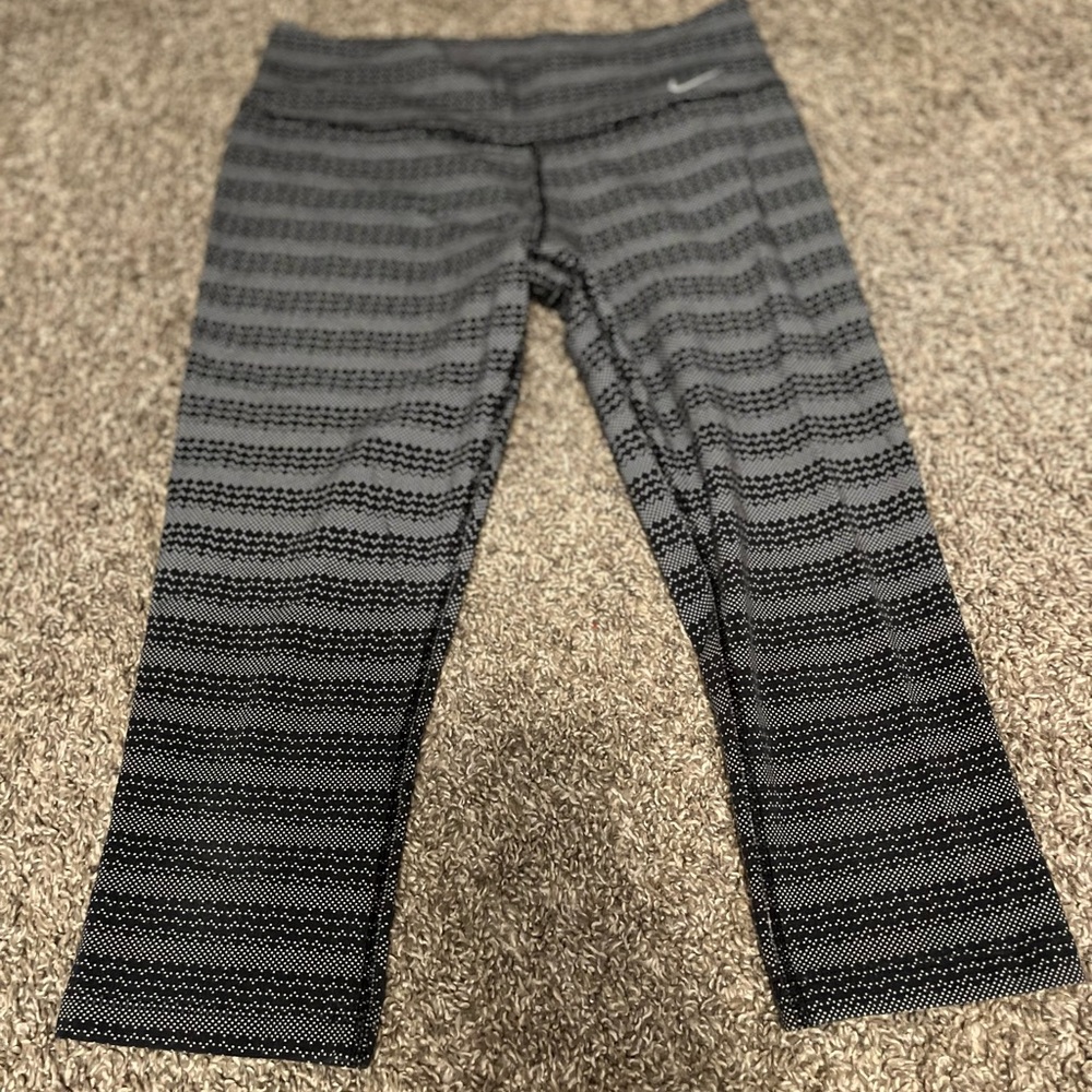 Nike gray and black athletic capris